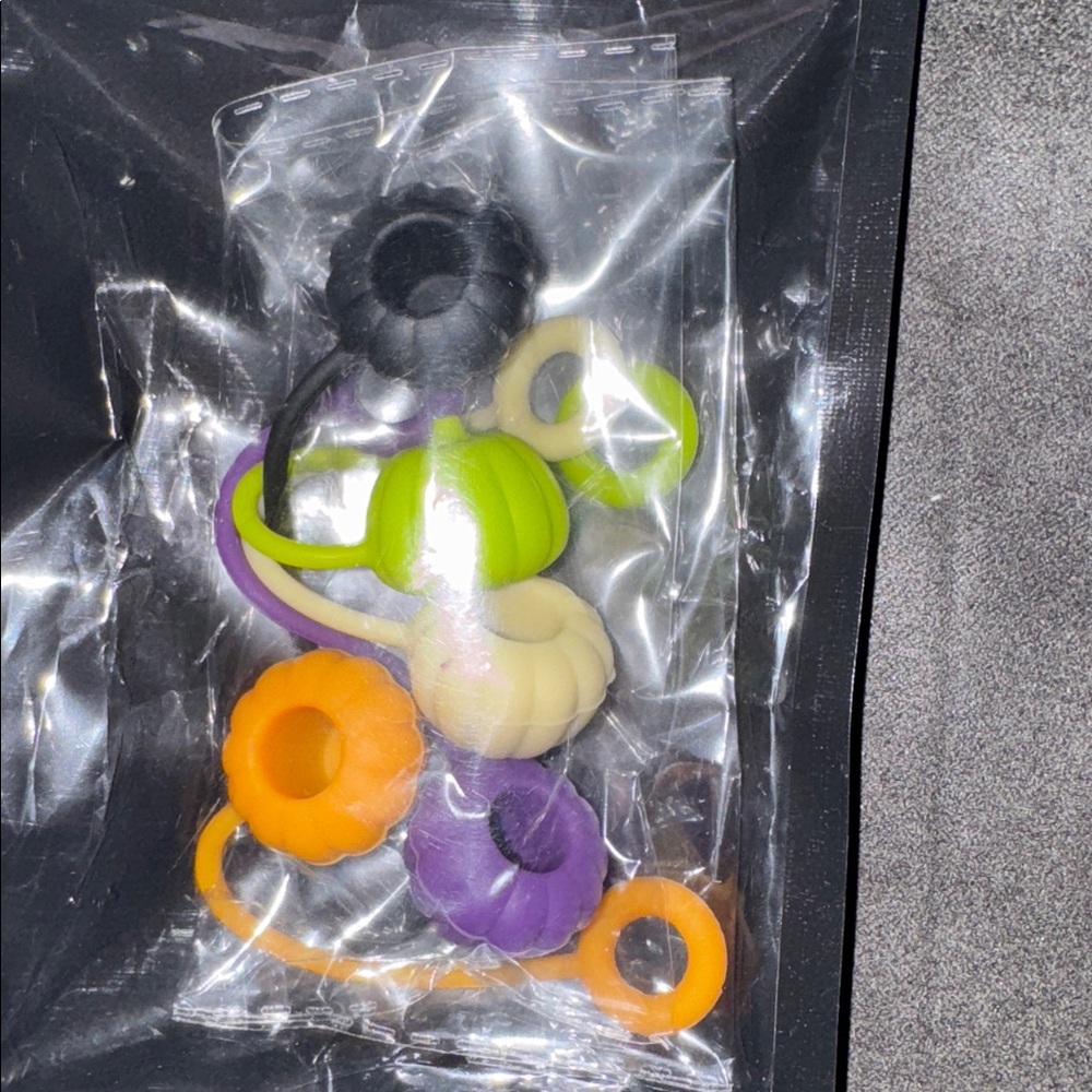 Colorful Silicone Pumpkin Straw Toppers